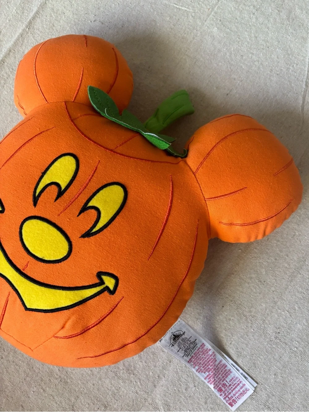 Disney Parks Halloween Mickey Pumpkin Pillow Jack-O-Lantern Plush 2022